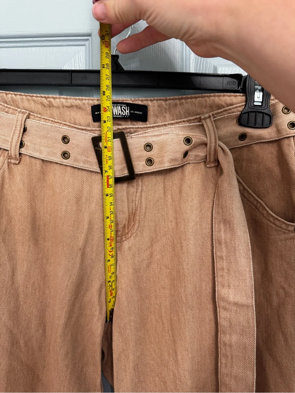 Rewash Sandstone Denim Wide Leg Pants Jeans W Belt 7 28